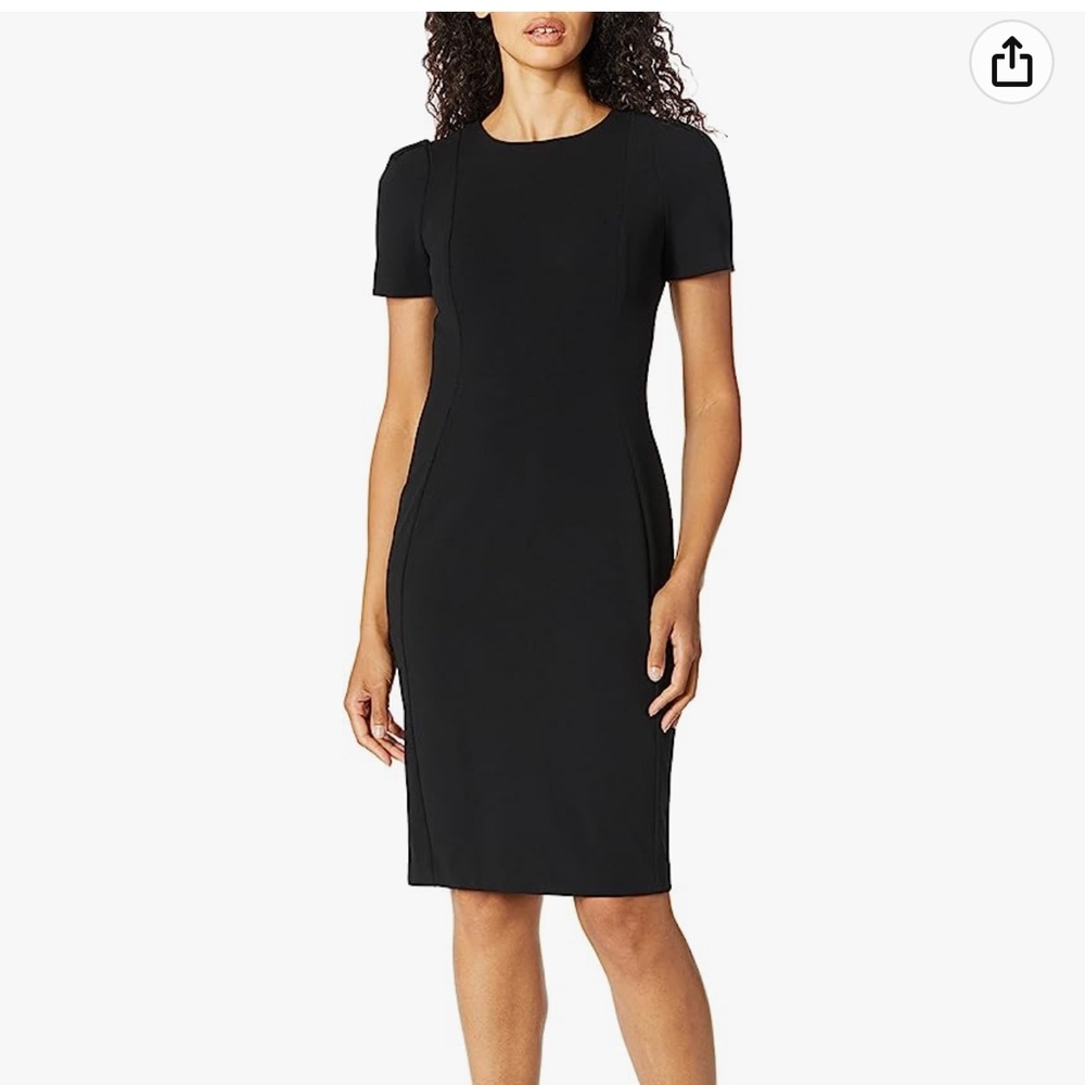Calvin Klein Short Sleeved Seamed Sheath Dress- Size 10